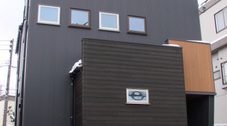 大きなフリースペースのあるシンプルモダンハウス